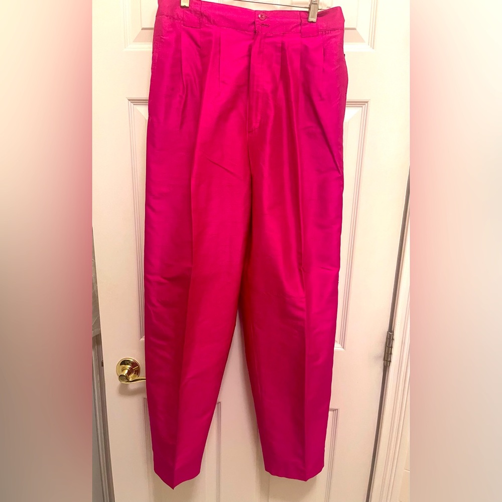 GIORGIO SANT'ANGELO for COLLECTIBLES, Inc. 100% Silk Hot Pink Vintage Pants